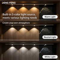 Armoire de cuisine murale en aluminium avec verre givré, éclairage LED à variation d'intensité progressive 3000K-6000K, détecteur de mouvement PIR, 50000 heures