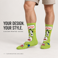 Chaussettes personnalisées OEM pour adultes, chaussettes d'automne en polyester/nylon/coton/fibre de bambou/laine, résistantes aux déchirures, impression numérique 360° sans couture