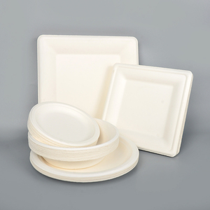 Venta al por mayor desechables de caña de azúcar y bagazo platos de plástico biodegradables discos de ensalada de frutas vajilla de pulpa - Product Image 3