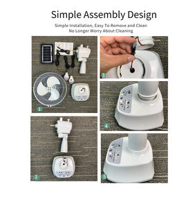 Ventilador de mesa recargable Enfriador de aire de 12 pulgadas AC DC 2 velocidades 6V Ventilador de escritorio eléctrico con luz LED Ventilador solar de carga USB <span class=keywords><strong>3</strong></span> <span class=keywords><strong>En</strong></span> <span class=keywords><strong>1</strong></span> - Product Image 3