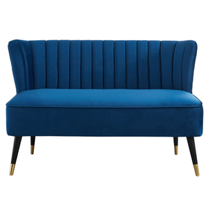 Modern Velvet Upholstered Restaurant <strong>Bench</strong> <strong>Seating</strong> <strong>with</strong> Vertical Channel Back and Metal Legs for Commercial Dining Furniture - Product Image 3