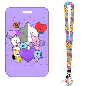 K-pop 2026 Idol Cartoon Bus Studenten Maaltijdkaart Houder Werkkaarten van Medewerkers Verwijderbare Plastic ID-kaarthouder Met Lange Lanyards - Product Image 6