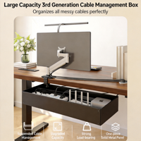 Bureau électrique haut de gamme réglable en hauteur – Bureau informatique en bois massif avec moteur simple/double et tiroir de rangement pour bureau à domicile