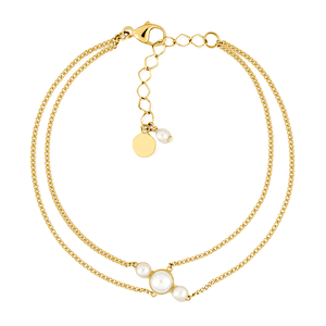 Voor Virgin Girl <span class=keywords><strong>Trilogie</strong></span> Pearls vergulde klassieke bruiloftsarmband voor dames - Product Image 1