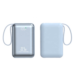 Banque d'alimentation mobile personnalisée avec logo, 20000 mAh, 22,5 W PD, <span class=keywords><strong>batterie</strong></span> <span class=keywords><strong>externe</strong></span>, charge rapide, avec câble pour téléphone, légère - Product Image 1