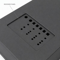 Boîtier d'instrumentation gris foncé en deux parties, certifié ISO9001, en tôle, avec panneau supérieur encastré et découpes de précision, OEM/ODM