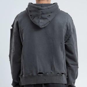 Sudadera con capucha para hombre desgastada personalizada del fabricante 100% algodón Precio MOQ bajo Sudadera con capucha térmica para invierno - Product Image 1