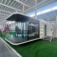 Casa Cápsula Espacial Prefabricada de Bajo Costo, Cabaña Modular Impermeable y Aislada con Interior Completo para Glamping en Atracciones Turísticas
