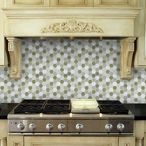 Pegatina de vinilo blanco hexagonal, papel tapiz autoadhesivo, <span class=keywords><strong>azulejos</strong></span> de pared de pelar y pegar 3D <span class=keywords><strong>para</strong></span> cocina y <span class=keywords><strong>baño</strong></span>, contra salpicaduras - Product Image 4