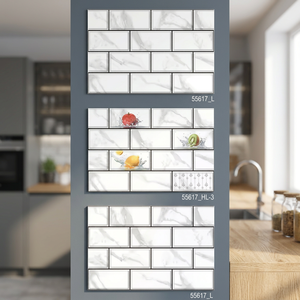 Azulejos de pared de cerámica brillante digital 12x18 con aspecto de ladrillo blanco impreso personalizado 30x45cm 300x450mm diseño entrelazado para interiores - Product Image 2