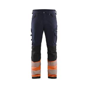 BLAKLADER - 119316428953C54 Pantalon extensible sans poches à clous Bleu marine/Orange HI-VIS WORKWEAR - Product Image 1