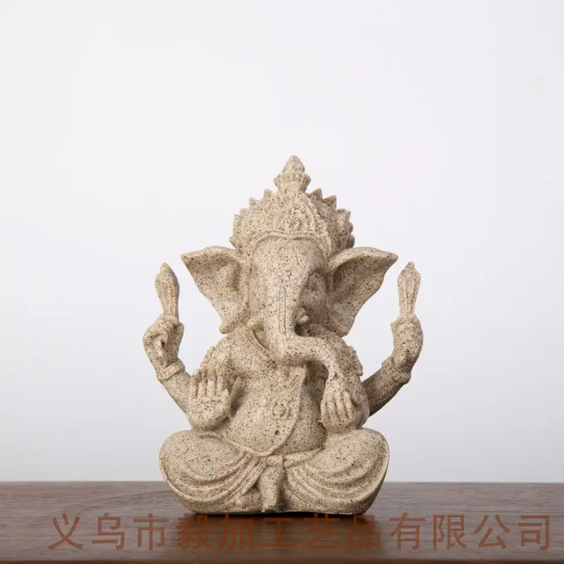 รูปปั้นช้างองค์พระพิฆเนศอินเดียทำมือ,รูปปั้นพระพุทธรูปหินทรายธรรมชาติฮินดูเทพเจ้าหัวช้าง