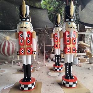 <span class=keywords><strong>Outdoor</strong></span> Fiberglas Nussknacker-König Skulptur für Weihnachtsveranstaltungen Wasserdicht Korrosionsbeständig Große Größe Innen/Außen - Product Image 5