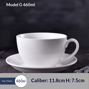 Ensemble tasse et soucoupe à cappuccino |   Grande tasse à café en porcelaine |   Passe au micro-ondes et au lave-vaisselle pour café, hôtel, restaurant, approvisionnement en vrac - Product Image 6