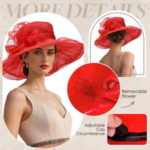 Chapeaux de Derby Kentucky élégants pour femmes 2026 – Chapeaux de cérémonie en organza pour thé et mariage victorien – Fascinator - Product Image 4
