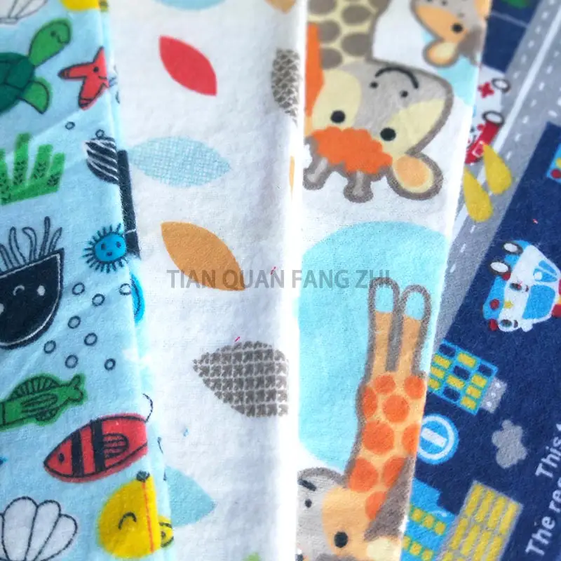 Хлопковая фланелевая ткань с картонным принтом для детей, Детский Нагрудник/подгузник