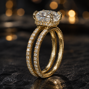 Anello di fidanzamento a quattro punte per donna, gioiello da dito scintillante per cena o festa - Product Image 6