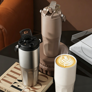 800ml Modern Ceramic Coated Vacuum Insulated Travel Tumbler Lid Handle Eco-Friendly Portable Business Gifts Water Bottle Custom - Product Image 4