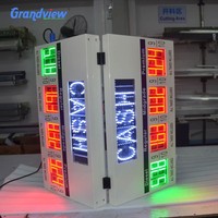 Panneau LED personnalisé pour station-service, affichage numérique 7 segments pour prix du carburant, rouge/vert, haute luminosité, étanche IP65, en aluminium