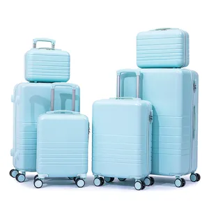 Sky Blue 6 Piece Suit Case Luggage Sets High Quality Modern Hardshell ABS Luggage Travel Bags for Women