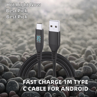 Câble numérique HD LED à charge rapide Type-C tressé blindé en cuivre pur 3m entièrement compatible Android Type-C Câble de données intelligent OPPO VIVO