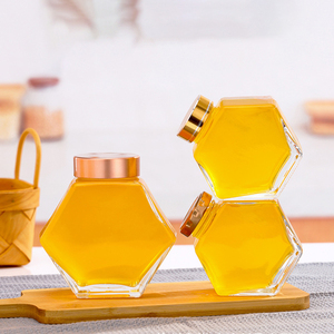Frascos de Vidrio Transparente para Almacenamiento de Miel con Tapa de Rosca, 6oz 12oz 24oz, Frascos de Miel Hexagonales con Forma de Abeja, Venta al por Mayor - Product Image 4