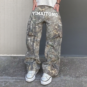 Personalizado de alta calidad de algodón de caza Real Tree <span class=keywords><strong>Camo</strong></span> Baggy letras apiladas impresas Real Tree <span class=keywords><strong>Pants</strong></span> Cargo <span class=keywords><strong>Pants</strong></span> Men - Product Image 1