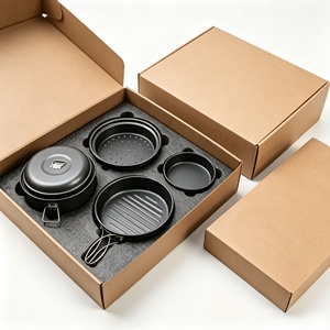 Lichtgewicht kampeerkookset antiaanbaklaag geanodiseerd aluminium pan grill bakpan met stoommandje voor buiten - Product Image 4