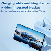 Nouveau Macaron Couleur 5A Charge Super Rapide 3 en 1 Câble de Données Télescopique Caché Câble de Données Portable USB pour Différents Appareils