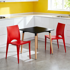 Table de salle à manger de style café-bistro, plateau en MDF minimaliste imperméable, base en bois écologique, utilisation en salle de sport - Product Image 4