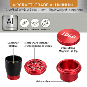 OEM ODM Logo Custom Metal <b>Herb</b> <b>Grinder</b> 5 Piece Aluminum Alloy Crusher Mill With Storage - Product Image 3