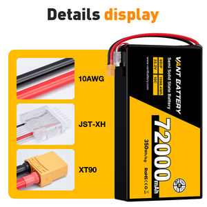 VANT 세미 솔리드 스테이트 배터리 22.2V6S 72000mAh 72AH 10C 350wh/kg Evtol/Fxed-wing UAV/FPV 드론용 멀티 로터 드론 배터리 - Product Image 2
