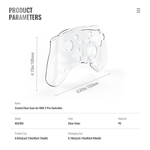 Custodia in cristallo rigido per PC per interruttore NS2 <span class=keywords><strong>PRO</strong></span> <span class=keywords><strong>Controller</strong></span> di gioco trasparente custodia di protezione in cristallo - Product Image 4