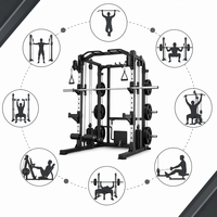 Machine Smith de qualité commerciale tout-en-un pour la maison - Rack de musculation multifonctionnel avec système de croisement de câbles haut/bas