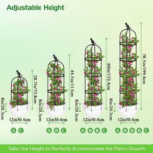 Treillis ovale de jardin pour plantes grimpantes d'extérieur, support pour plantes en treillis rond antirouille pour rosiers, fleurs en pot d'intérieur - Product Image 3