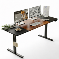 Bureau électrique réglable en hauteur, bureau d'ordinateur assis-debout, bureau moderne ergonomique bicolore, poste de travail à domicile