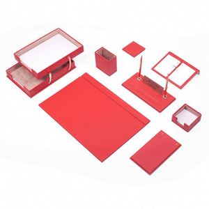 Ensemble d'organisateurs de bureau en cuir de luxe 10 pièces avec double plateau à documents - Product Image 2