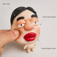 Figurine à tête volumineuse et drôle, super douce, à récupération lente, en TPR, jouet à presser pour le bureau