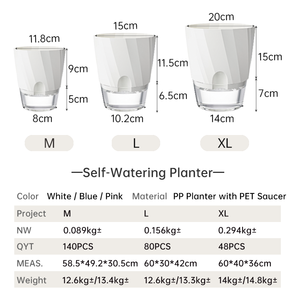 Suministros de jardín (/L) Maceta de riego automático, maceta integrada, diseño integrado - Product Image 4