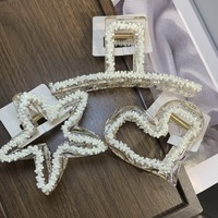 Pince à cheveux en plastique couleur unie pour femme, 12 cm, usage quotidien, design mignon, vente en gros