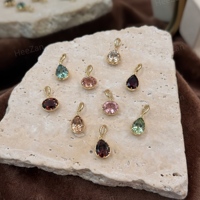 Collier Pendentif Goutte d'Eau Coloré en Acier Inoxydable 316L Plaqué Or PVD Étanche avec Zircons Cubiques pour Femme, Vente en Gros OEM ODM