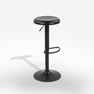 Tabouret réglable en métal noir mat - Product Image 1