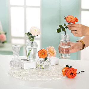 Florero de cristal con forma de brotes para decoración del hogar, jarrón decorativo rústico de flores, minimesa pequeña, estilo de <span class=keywords><strong>Barcelona</strong></span>, envío directo - Product Image 6