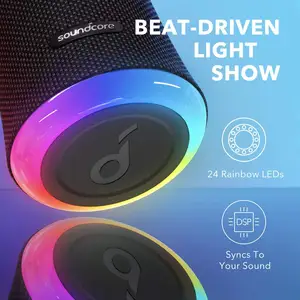 Anker Soundcore Flare 2 Bluetooth Speaker With 360 Sound IPX7 Waterproof Wireless Speaker For Outdoor 12 Hour Playtime