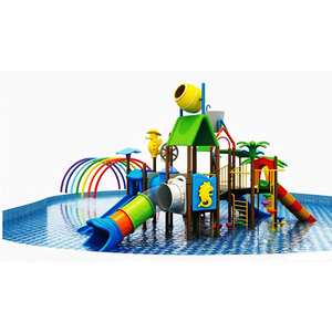 Parque Acuático <span class=keywords><strong>de</strong></span> Acero y Plástico LLDPE para Exteriores, Equipo <span class=keywords><strong>de</strong></span> Juego Acuático Personalizado para Niños, Casa <span class=keywords><strong>de</strong></span> Agua con Múltiples Toboganes y Rociadores - Product Image 1