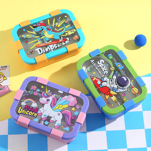 Lonchera Rectangular de Acero Inoxidable 304 Hermética para Niños, Varios Estilos - Product Image 1