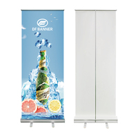 Support de bannière déroulante portable en aluminium à base large pour publicité et promotion, type imprimé, vente en gros