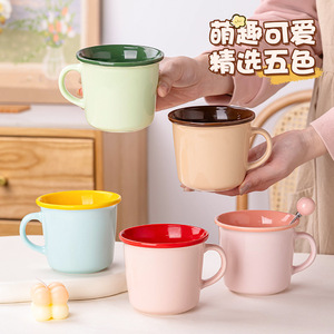 แก้วมัคพิมพ์โลโก้ แก้วกาแฟพอร์ซเลน แก้วเซรามิกสีด้านใน แก้วนมสำหรับอาหารเช้า - Product Image 6