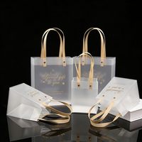 Sacs fourre-tout pliables en PP transparent givré, impression sur écran, recyclables, taille personnalisée, boîtes cadeaux élégantes pour emballages cadeaux