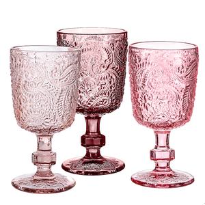 Бокалы для вина Samyo: оптовая продажа, винтажные, с тиснением, красные, розовые, для свадьбы - Product Image 3